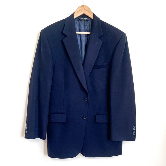 Jos A Bank Gordon Cashmere Mens Blazer Size 41R Black 2 Button Sport Coat Jacket - Picture 1 of 11